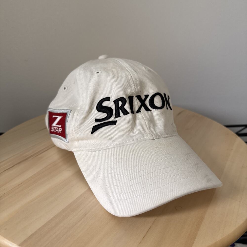 Golf Srixon Z Star Adjustable Strapback Hat Cap White Patches Logos Golfer
